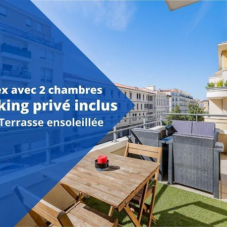 La Joliette; Duplex 2 Chambres, Parking Inclus+ Terrasse+ Ascenseur Marseille Luaran gambar